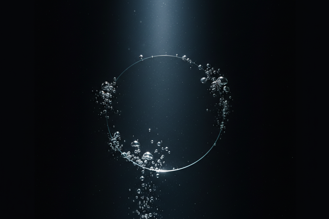 Flat sapphire crystal disc underwater