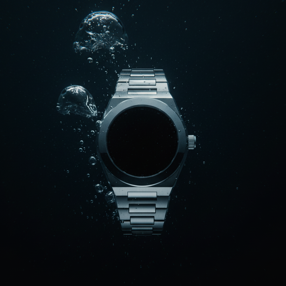 Marlin underwater with subtle case reflections